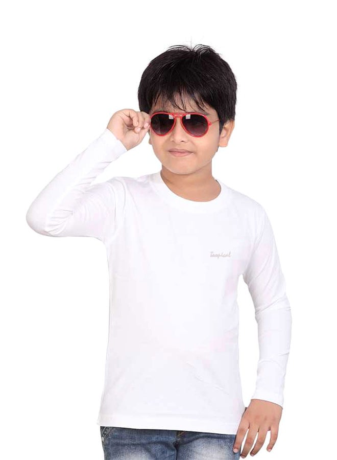 Solid Long Sleeves T-Shirt White - v1614859421/N40777360V_1