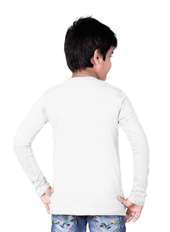 Tropical - Solid Long Sleeves T-Shirt White - Image 1