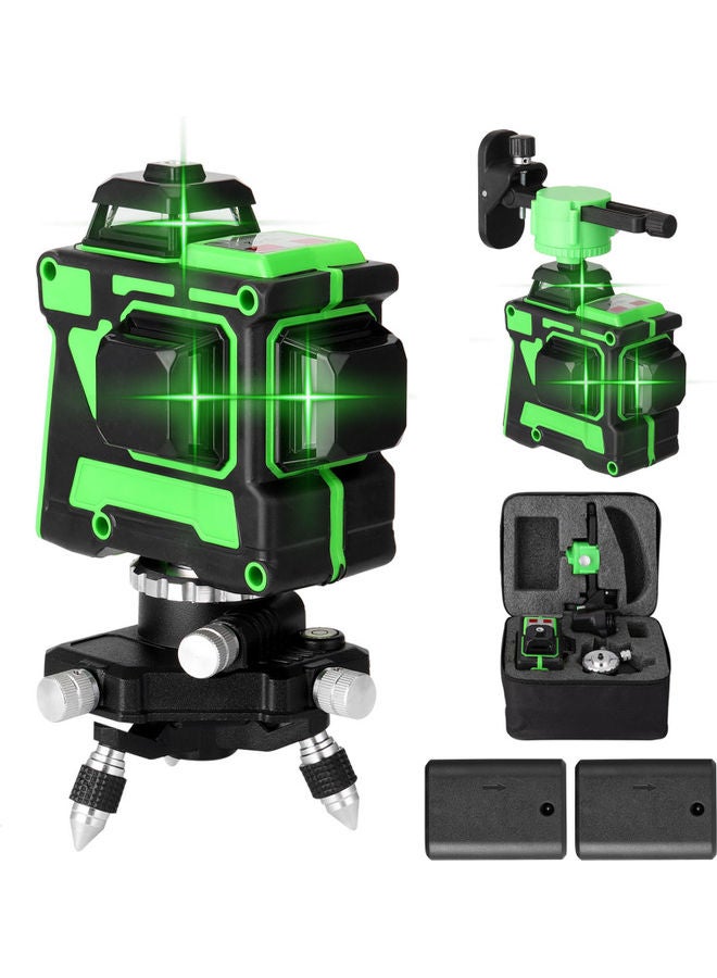 Multifunctional 12 Lines Laser Level Tool Black/Green - Image 1
