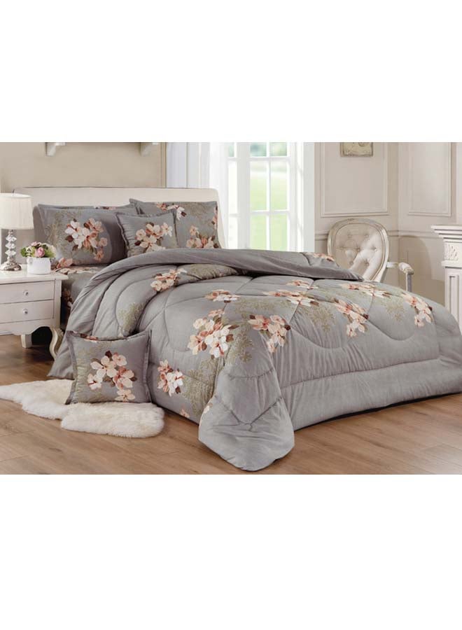 Moon 4-Piece Comforter Set Microfiber Light Coffee  - Image 1