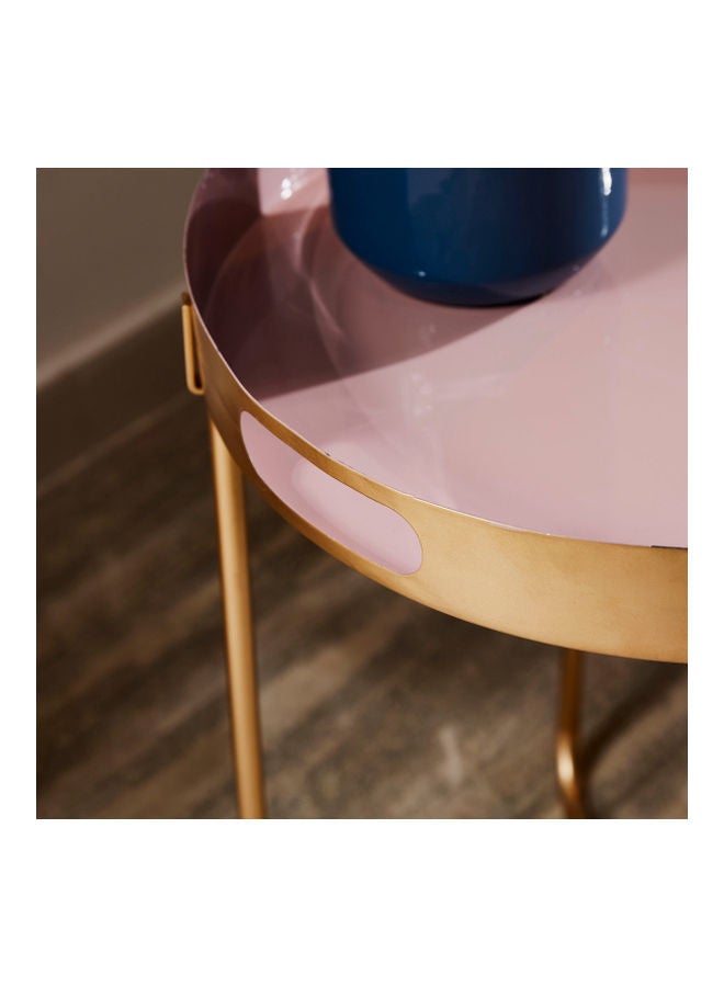 هوم بوكس طاولة جانبيّة مستديرة من هاج ذهبي 40.5x40.5x50سم - Image 2