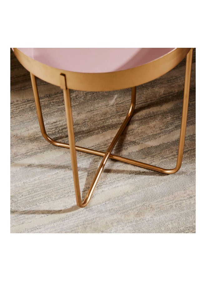 هوم بوكس طاولة جانبيّة مستديرة من هاج ذهبي 40.5x40.5x50سم - Image 3