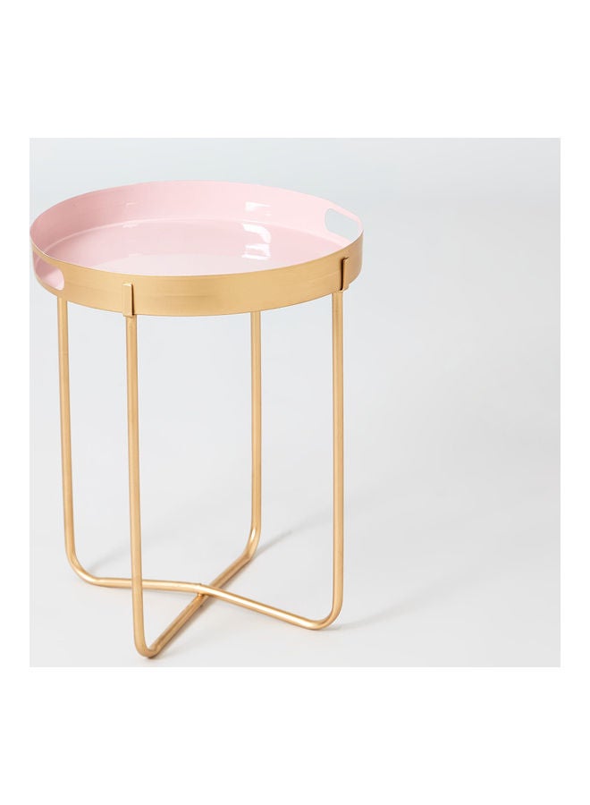 هوم بوكس طاولة جانبيّة مستديرة من هاج ذهبي 40.5x40.5x50سم - Image 5