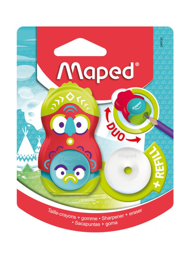 2-In-1 Duo Loopy Eraser And Sharpener Assorted Multicolour
