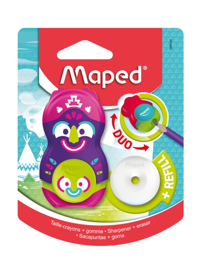 2-In-1 Duo Loopy Eraser And Sharpener Assorted Multicolour