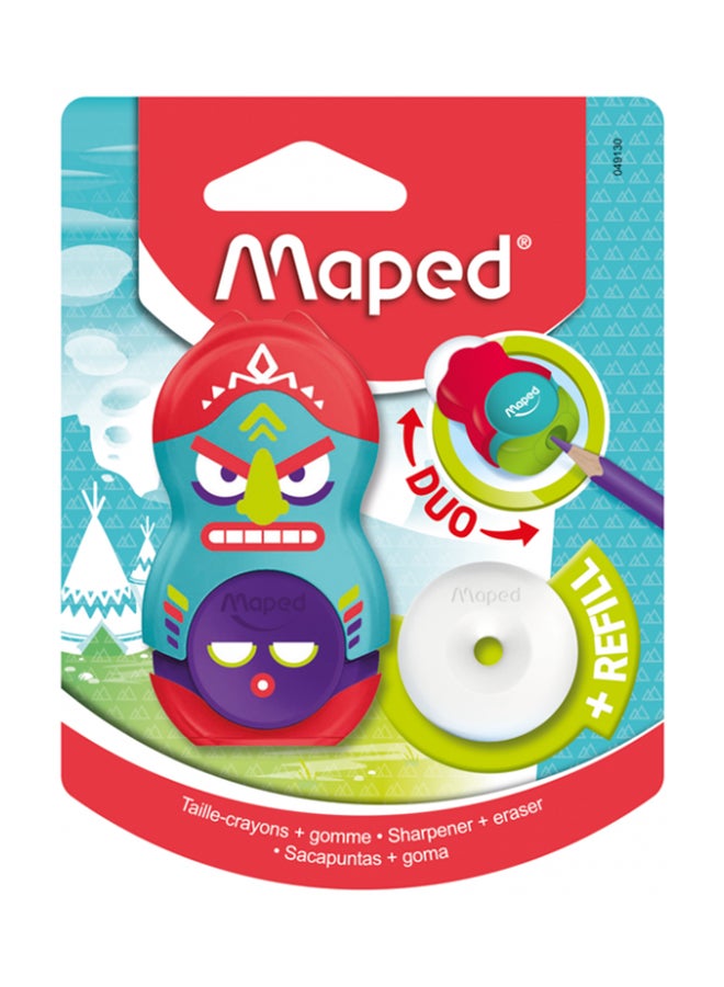 2-In-1 Duo Loopy Eraser And Sharpener Assorted Multicolour