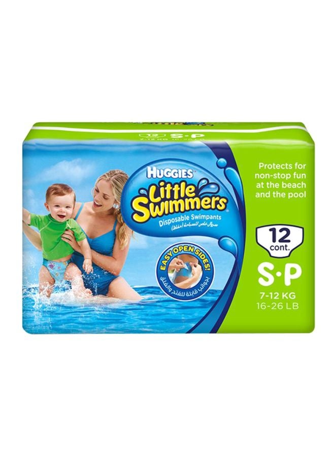 HUGGIES Little Swimmer Disposable Swim Pants Diapers, 7 - 12 Kg, 96 Count ( 8 x 12 Pack ) - Small, Easy Open Sides - Image 2