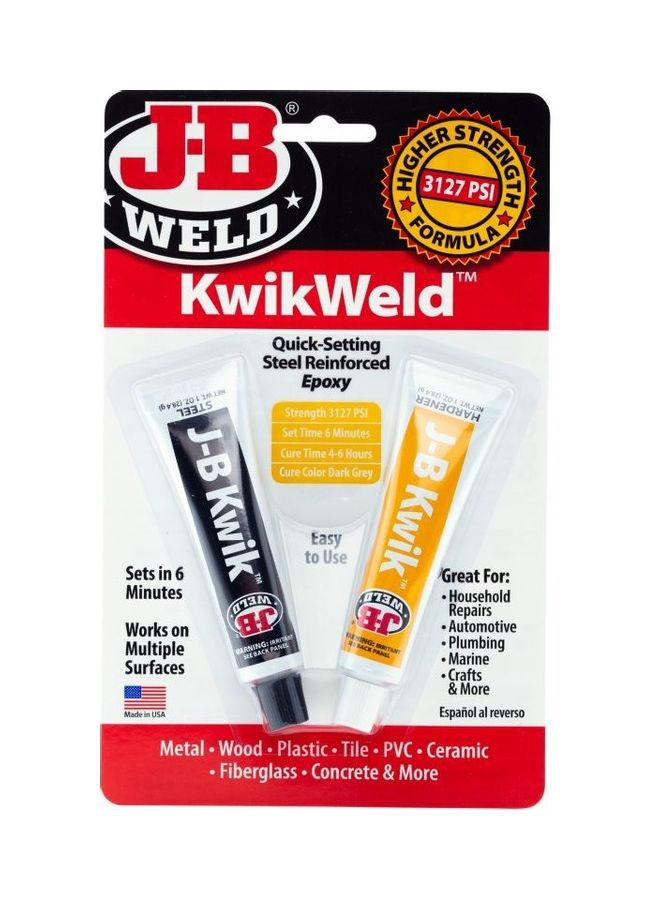جي- بي ويلد مجموعة من عبوتي KwikWeld Epoxy رمادي داكن 