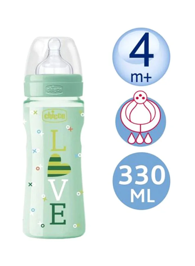 شيكو زجاجة رضاعة صحية من البولي بروبيلين مع حلمة من السيليكون (٣٣٠ مل)