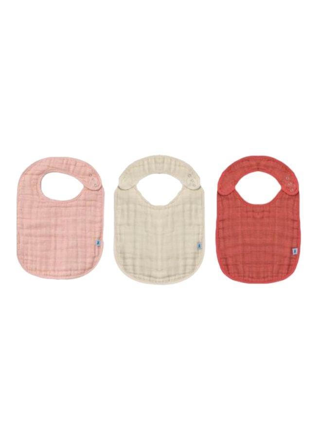 little unicorn 3 Pack Cotton Muslin Classic Bib Set Rose Petal  - Image 1
