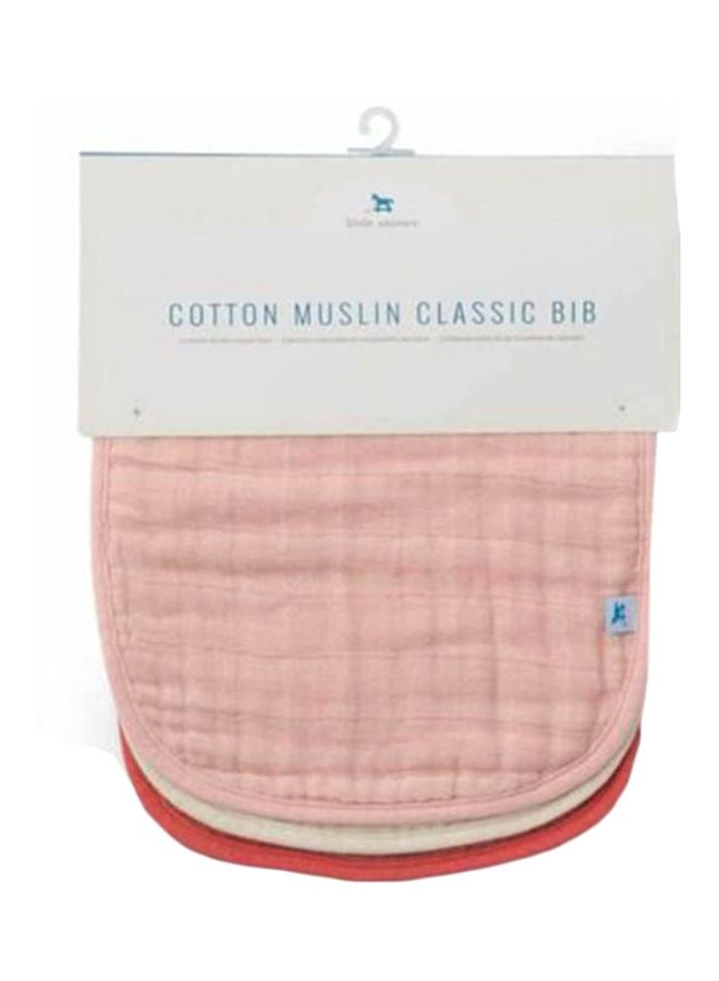 little unicorn 3 Pack Cotton Muslin Classic Bib Set Rose Petal  - Image 2