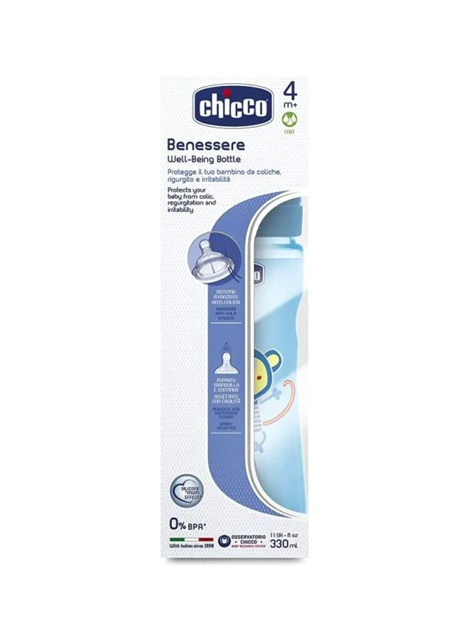 Chicco Feeding Bottle With Silicone Teat, 330ml