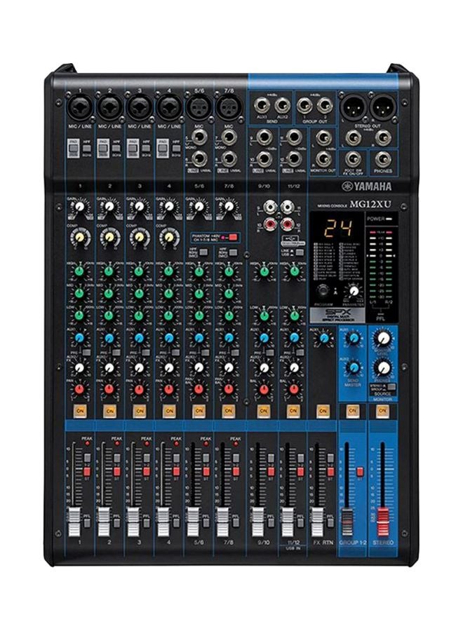 YAMAHA MG Series 12-Channel USB Mixer MG12XU Black/Blue - Image 1