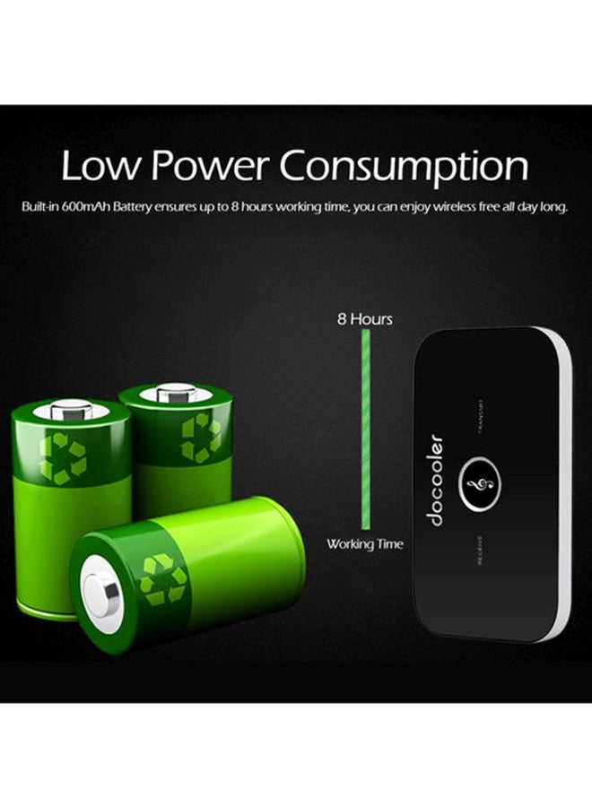 docooler - 2-In-1 Bluetooth Transmitter & Receiver V213 Black - Image 1