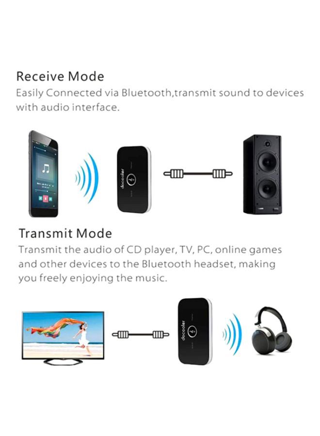 docooler - 2-In-1 Bluetooth Transmitter & Receiver V213 Black - Image 1