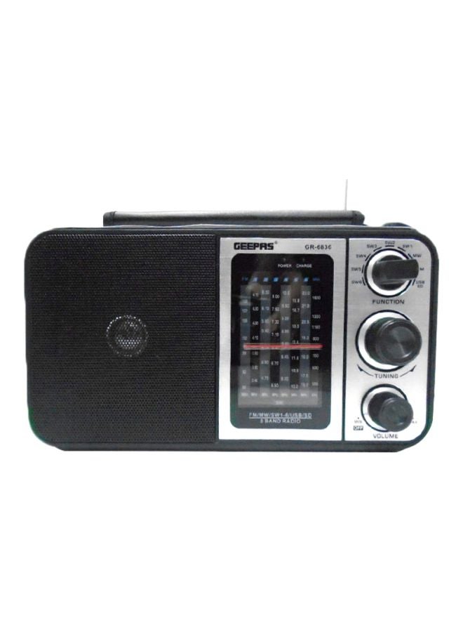 GEEPAS 8 Band Radio GR6836 Black/Silver  - Image 1