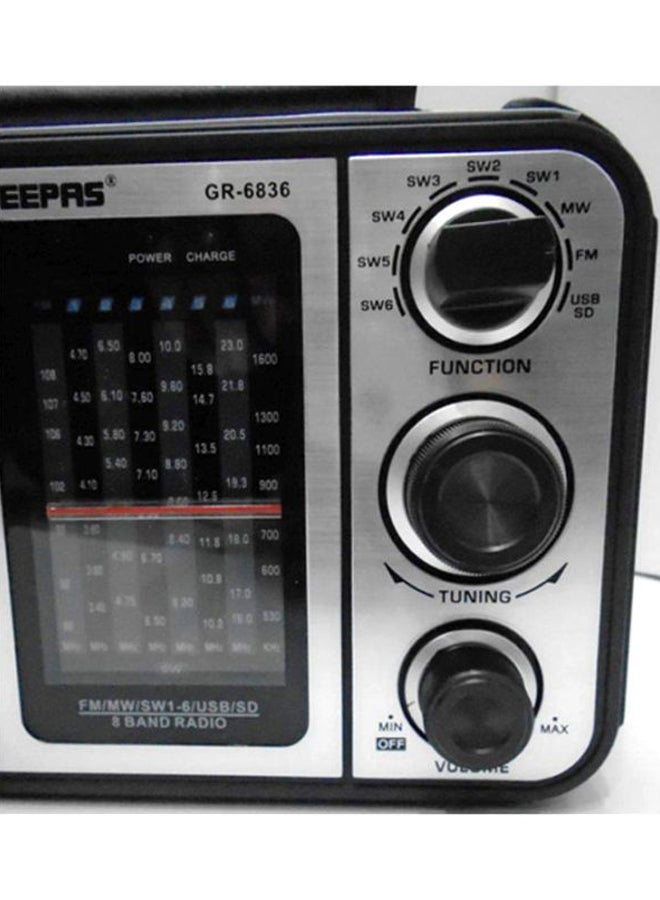 GEEPAS 8 Band Radio GR6836 Black/Silver  - Image 3