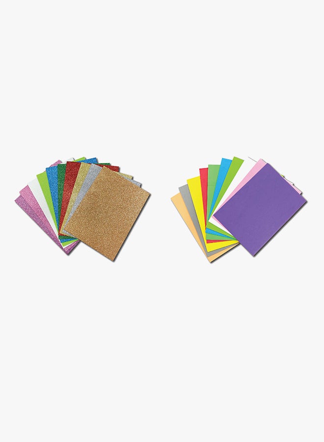 LEENO 10-Piece EVA Glitter Sheets A4 Multicolour  - Image 2