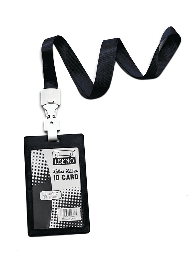 LEENO 10-Piece Vertical ID Card Holder Black - Image 1