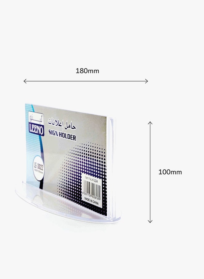 LEENO Horizontal Orientation Sign Holder Clear - Image 2