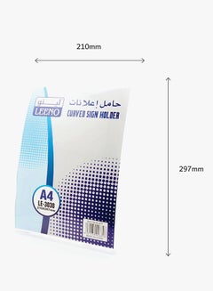 LEENO A4 Vertical Orientation Curved Sign Holder Clear  - Image 2