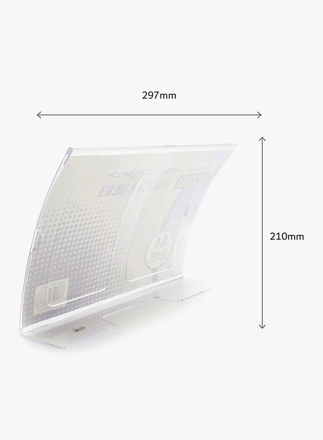 LEENO A4 Horizontal Orientation Curved Sign Holder Clear - Image 3