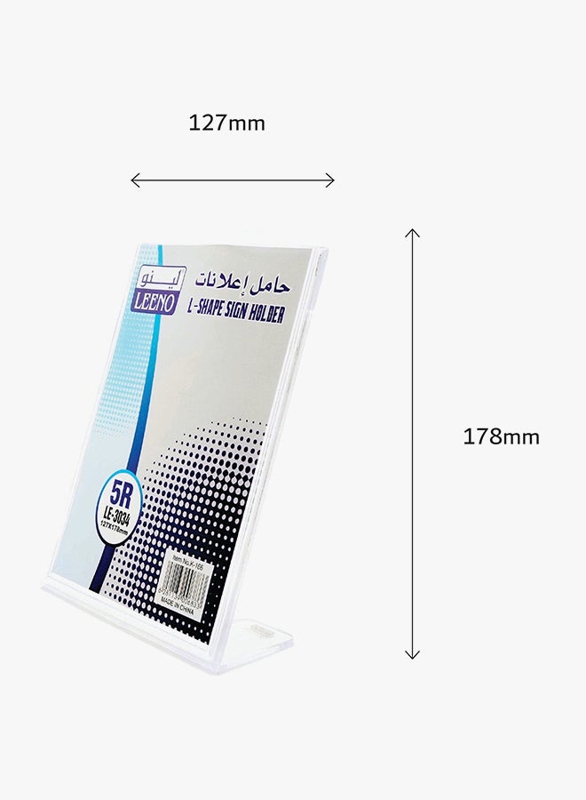 LEENO 5R Vertical Orientation Sign Holder Clear - Image 2