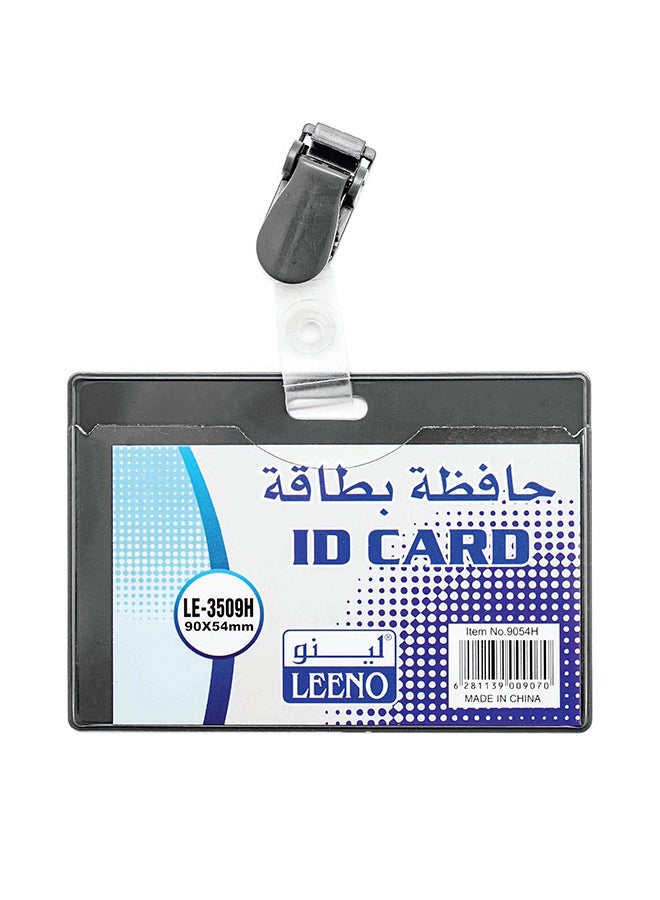 LEENO 50-Piece Horizontal ID Card Holder With Clip Grey - Image 1