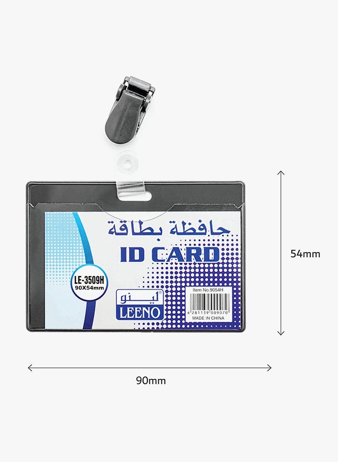 LEENO 50-Piece Horizontal ID Card Holder With Clip Grey - Image 2