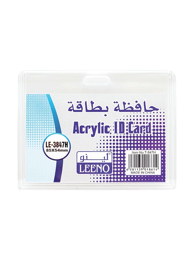LEENO 20-Piece Horizontal Acrylic ID Card Holder White  - Image 1
