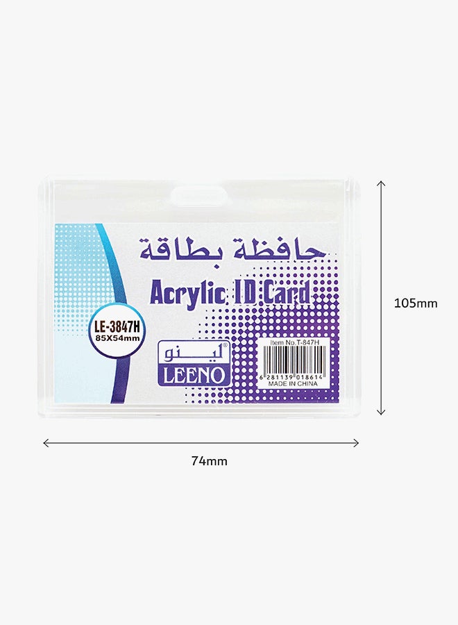 LEENO 20-Piece Horizontal Acrylic ID Card Holder White  - Image 2