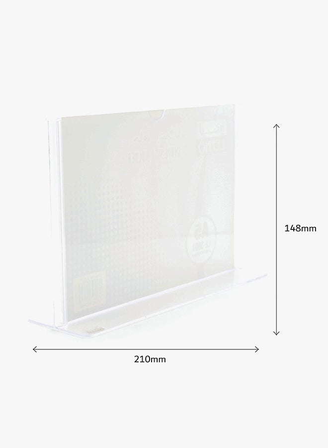 LEENO A5 T-Shape Horizontal Orientation Sign Holder Clear - Image 3
