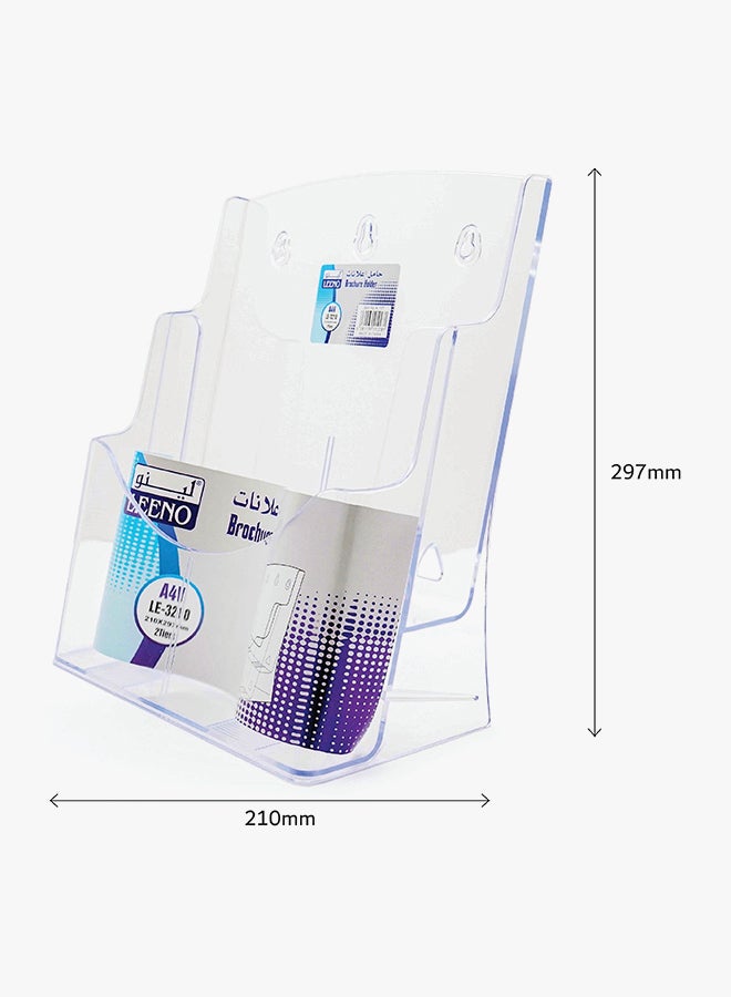 LEENO 2-Tier A4 Brochure Holder Clear - Image 2