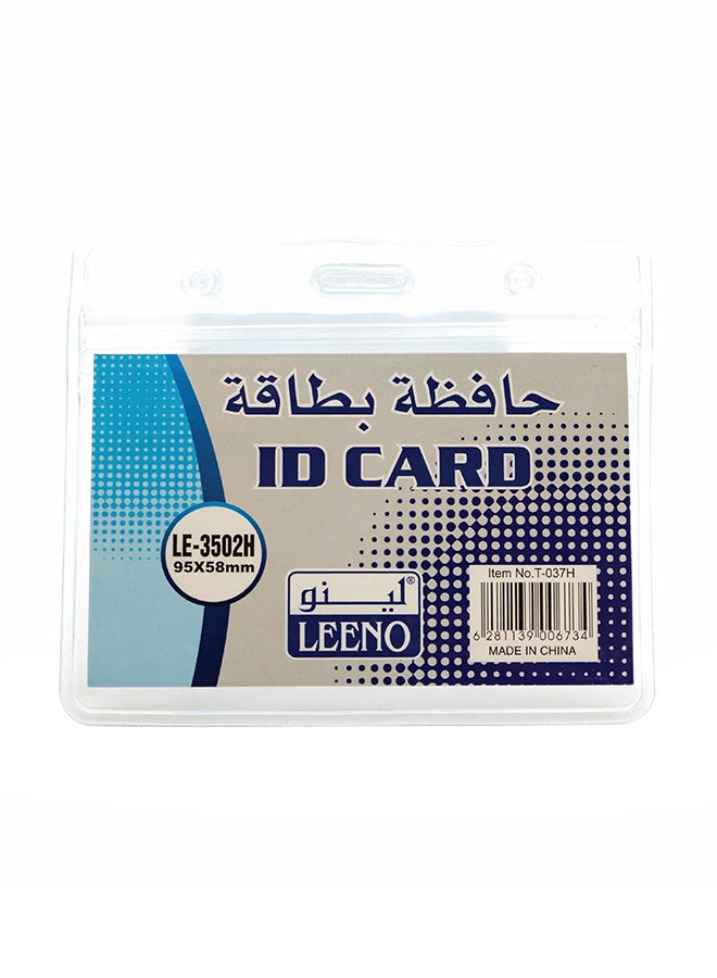 LEENO 100-Piece Horizontal ID Card Holder Clear - Image 1