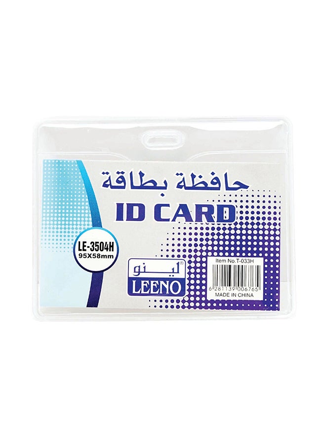 LEENO 100-Piece Horizontal ID Card Holder Clear - Image 1
