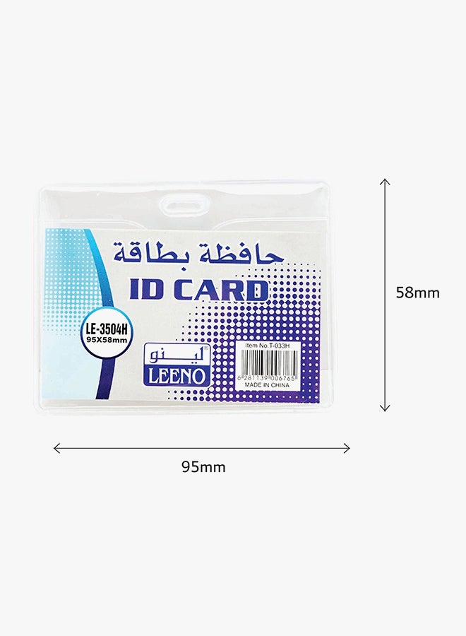 LEENO 100-Piece Horizontal ID Card Holder Clear - Image 2