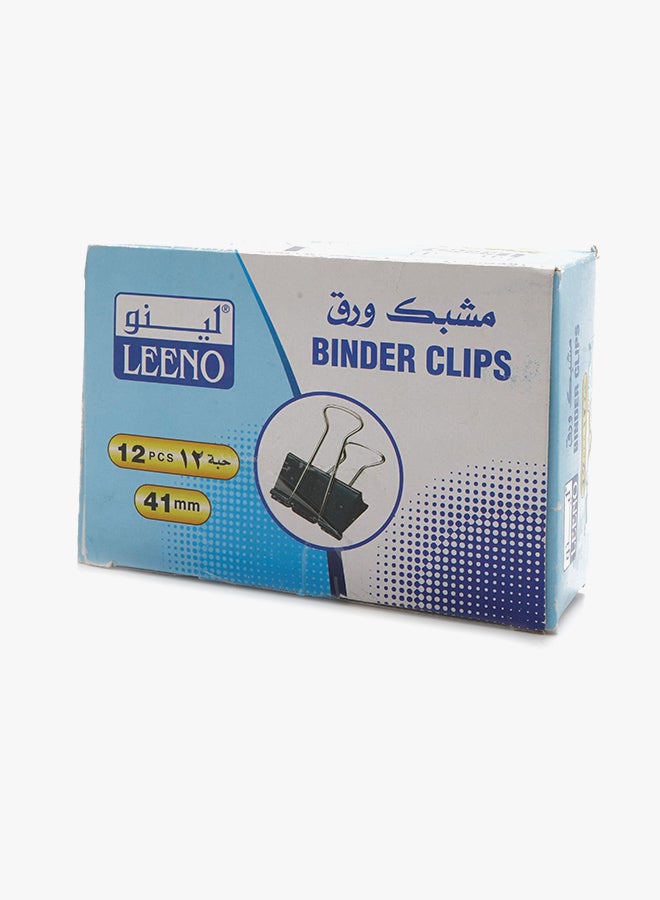 LEENO 12-Piece Binder Clips 41mm Black  - Image 2