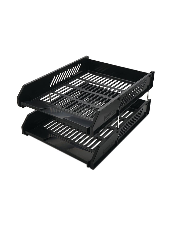 LEENO 2-Layer Document Tray Black - Image 1