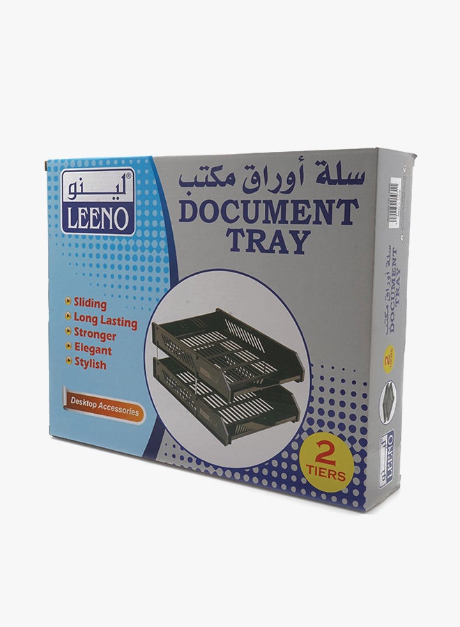 LEENO 2-Layer Document Tray Black - Image 3