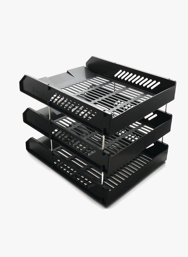 LEENO 3 Layers Document Tray Black - Image 2