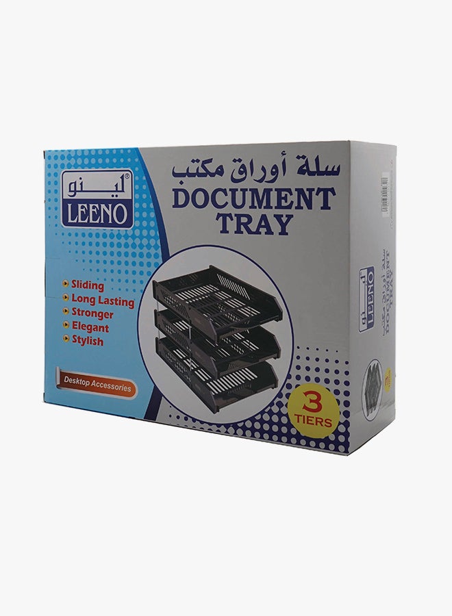 LEENO 3 Layers Document Tray Black - Image 3