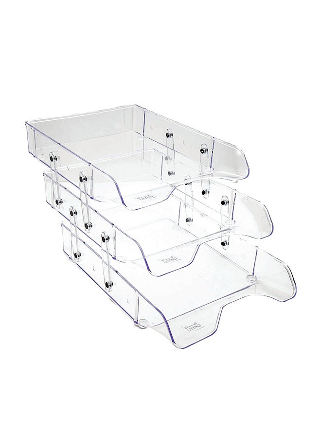 LEENO 3 Layers Document Tray Clear - Image 1