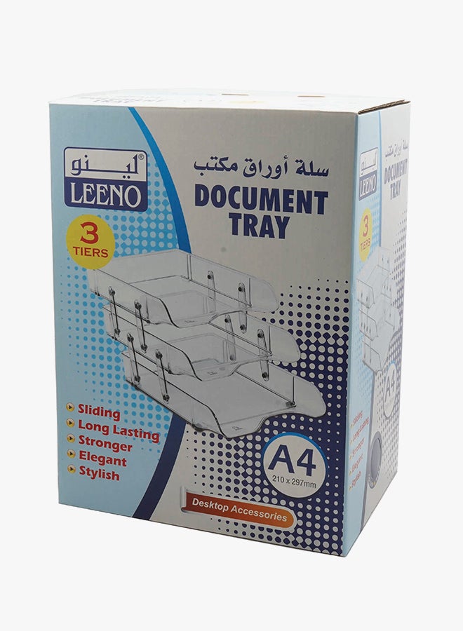 LEENO 3 Layers Document Tray Clear - Image 2