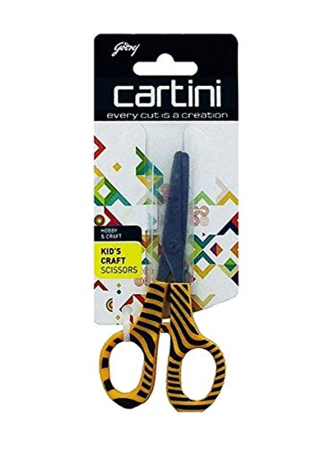 جودريج كارتيني مقص مصنوع من الإستانلس ستيل للحرف اليدوية للأطفال أصفر - Image 1