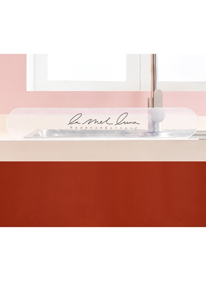 fashionhome Lamel Luma Design Anti-Splash Water Baffle Sink Board Protector Transparent 50 x 5 x 8.5cm  - Image 1