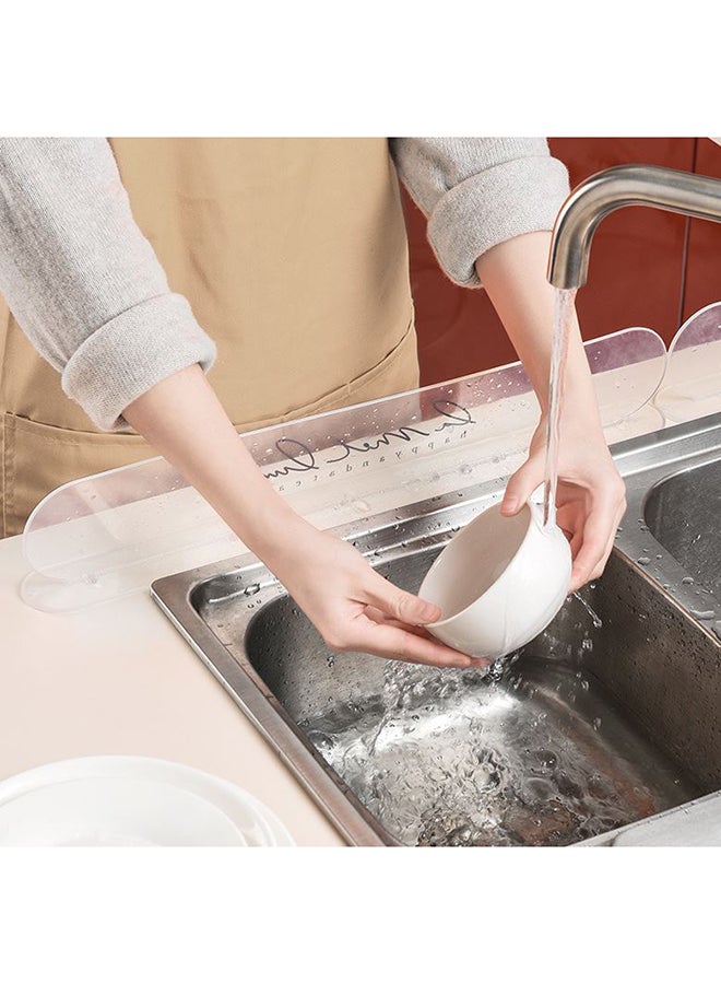 fashionhome Lamel Luma Design Anti-Splash Water Baffle Sink Board Protector Transparent 50 x 5 x 8.5cm  - Image 3