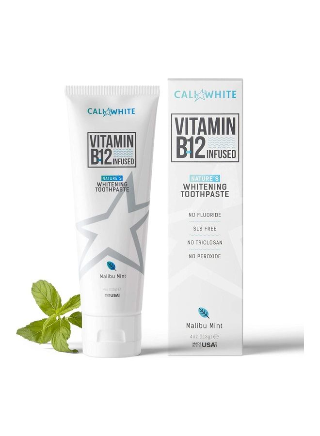 Cali White Vegan Whitening Toothpaste With Vitamin B12 Organic Mint White - Image 1