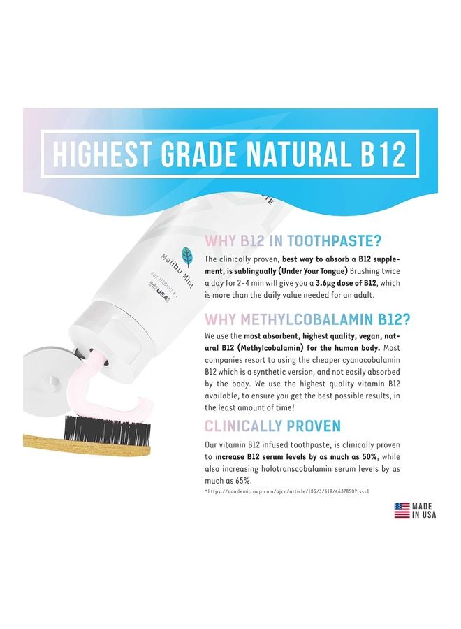 Cali White Vegan Whitening Toothpaste With Vitamin B12 Organic Mint White - Image 3