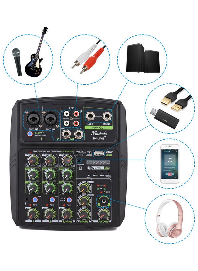 Muslady - 4-Channel Audio Mixer - Image 1