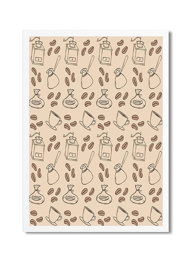 Bakery Coffee Beans Printed Poster Beige 45x30cm 